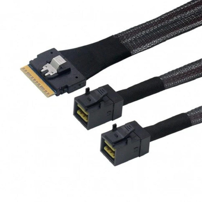 Lr-Link LRSF5443 8i -SAS4.0 SAS SFF-8654 8i to 2xHDminiSAS SFF-8643 Cable,0.8m SAS 4.0