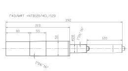 Газлифт Бюрократ NTB120 NTB120/4CL/120 черный для офис.кресла металл