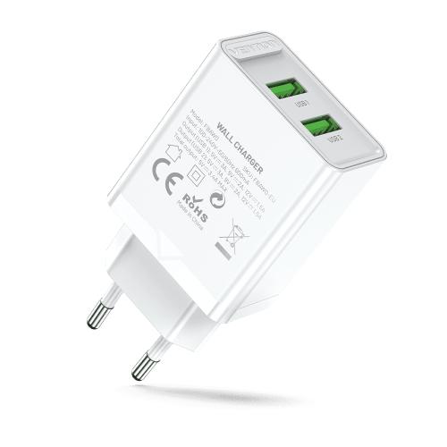 Сетевое зарядное устройство Vention на 2 порта USB A+A QC 3.0 Белый FBAW0-EU