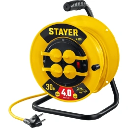 Силовой удлинитель на катушке STAYER ПВС 3x2.5 30м 4000Вт ip44 55064-30