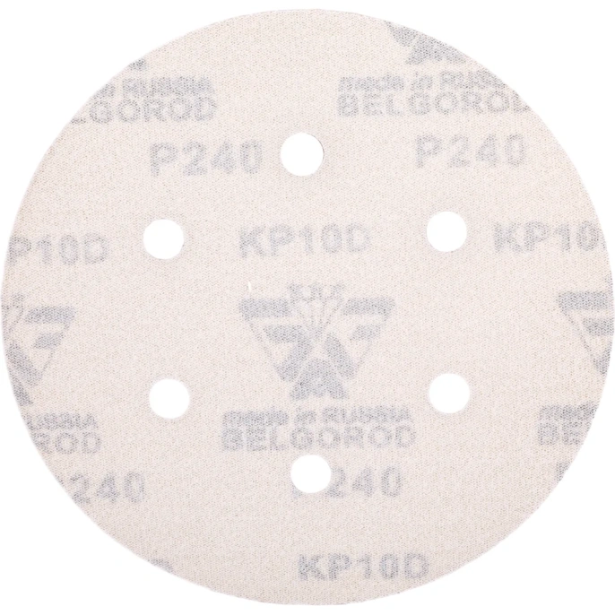 Круг шлифовальный на липучке по дереву/металлу 10 шт. (150 мм; P240; 6 отверстий) Gigant G-1034