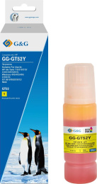 Чернила G&G GG-GT52Y, для HP, 100мл, желтый