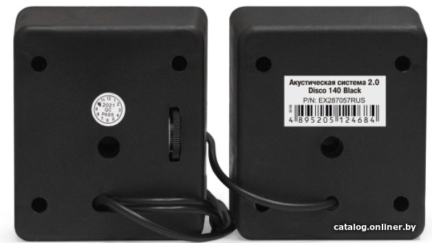 Акустическая система 2.0 ExeGate Disco 140 Black (питание USB, 2х3Вт (6Вт RMS), 100-20000Гц, черный, Color Box) EX287057RUS