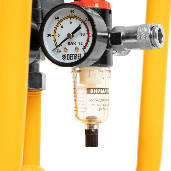 Компрессор поршневой Denzel DLS 2200/50 безмасляный 380л/мин 50л 2200Вт желтый