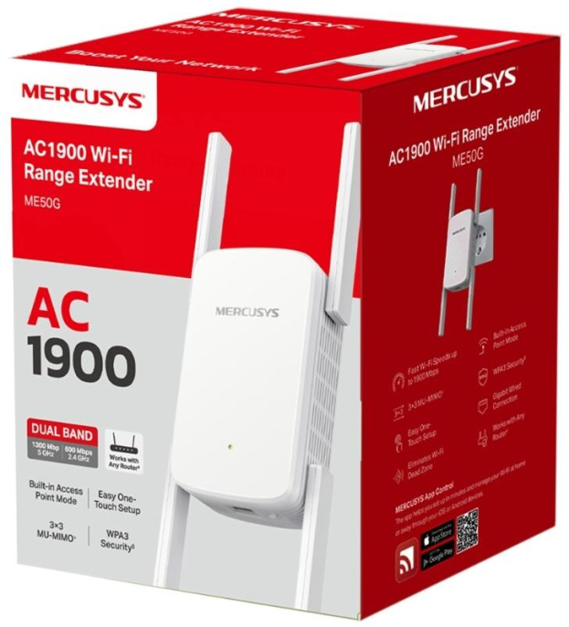 Повторитель беспроводного сигнала MERCUSYS ME50G, белый