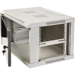 Шкаф коммутационный LanMaster TWT-CBWPG-6U-6X4-GY настенный,  стеклянная передняя дверь,  6U,  600x400 мм
