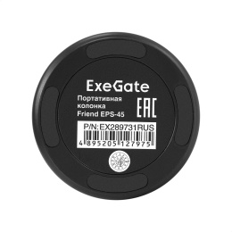 Портативная BT-колонка ExeGate Friend EPS-45 5Вт, 50-20000Гц, Bluetooth, с поддержкой USB и TF/microSD карт, FM, Li-Ion 500mAh, цвет черный, RGB подсветка, зарядка USB Type-C, Color Box EX289731RUS