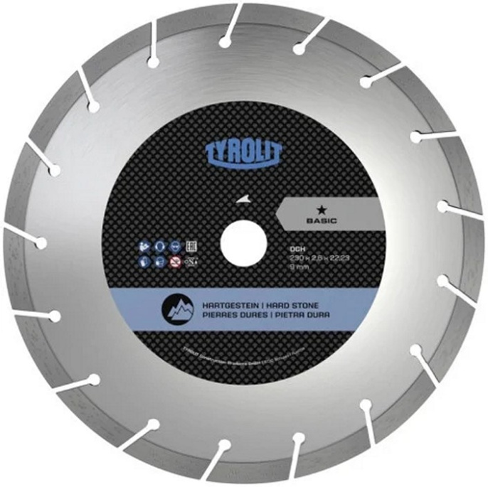 Алмазный круг Tyrolit Basic DCH 230x2.6x22.23 (34501472) (гранит, камень и другие твердые породы)