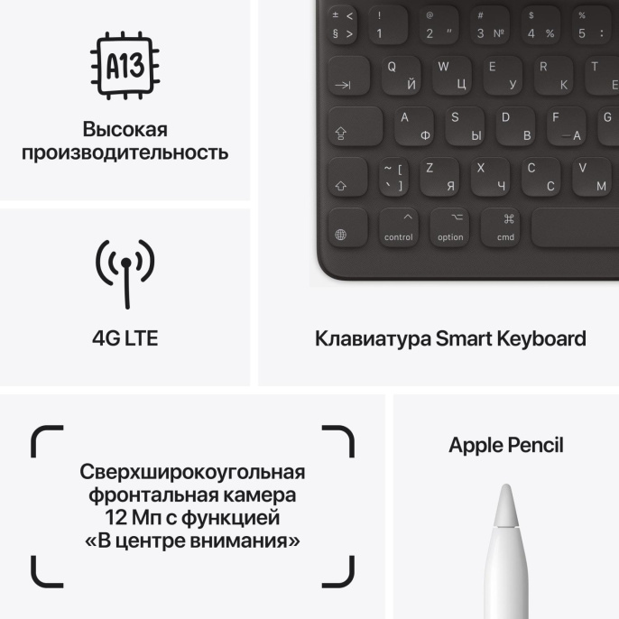 10.2" Планшет Apple iPad 2021 Wi-Fi + Cellular A2604 3/64 GB A13 Bionic 4G, 2160 x 1620, iOS, серый космос [mk473hn/a]