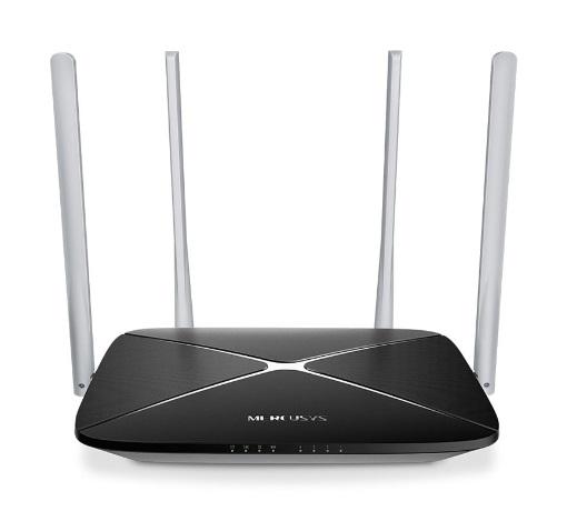 Wi-Fi роутер MERCUSYS AC12,  Wi-Fi 5,  AC1200,  2.4/5ГГц, 3 LAN,  черный