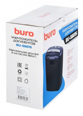 Уничтожитель бумаг Buro Home BU-S601S, P-1, 6 мм, 6 лист. одновременно, 10л