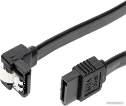 Угловой кабель SATA 5bites EXPRESS, v3.0, 6 Гбит/сек, 0.5м, черный SATA3-7PL50A-BK