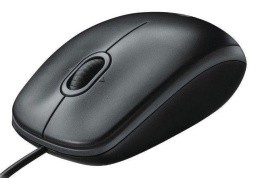 Мышь проводная LOGITECH B100 черный (USB, 1000dpi, 2but) (910-006605)