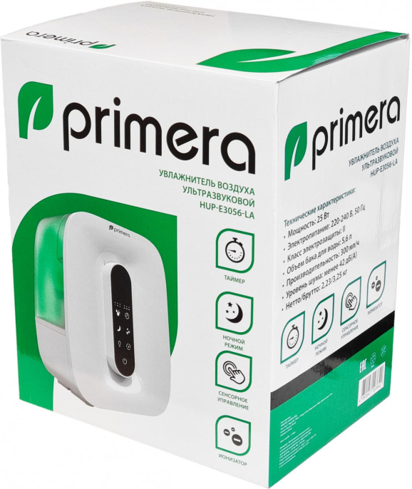 Увлажнитель воздуха Primera HUP-E3056-LA 25Вт ультразвуковой белый