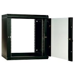 Шкаф телекоммуникационный настенный 19" 6U ЦМО ШРН-Э-6.350-9005 стеклянная дверь, чёрный