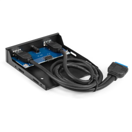Планка USB на переднюю панель ExeGate U3H-627S, 3,5", 2*USB3.0+HD Audio Combo, черная, металл, подсоед. к MB EX298351RUS