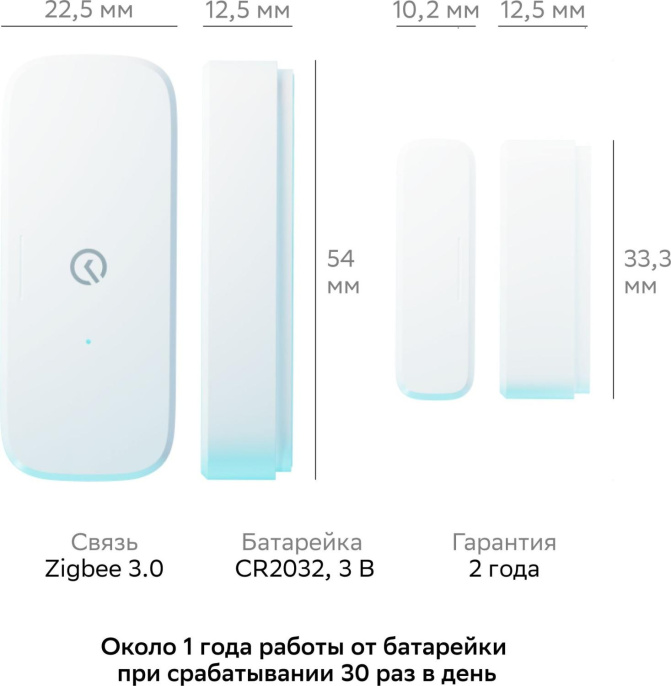 Датчик открытия двери/окна SBER SBDV-00030,  белый