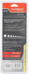 Набор ключей PATRIOT SKH-9EL шестигранные с шаром экстра длинные 15-10мм CRV 9 шт 350002006