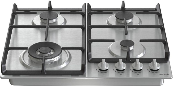 Газовая варочная панель Gorenje GW641EX, 4 конфорки, нержавеющая сталь, серебристый