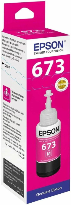 Чернила Epson 673 C13T673398 (аналог C13T67334A), для Epson, 70мл, пурпурный