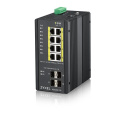 Коммутатор Промышленный L2 PoE+ коммутатор Zyxel RGS200-12P, 8xGE PoE+, 4xSFP, крепление на стену/DIN-рейку, IP30, два источника питания DC, бюджет PoE 240 Вт (RGS200-12P-ZZ0101F)