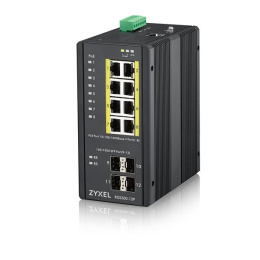 Коммутатор Промышленный L2 PoE+ коммутатор Zyxel RGS200-12P, 8xGE PoE+, 4xSFP, крепление на стену/DIN-рейку, IP30, два источника питания DC, бюджет PoE 240 Вт (RGS200-12P-ZZ0101F)