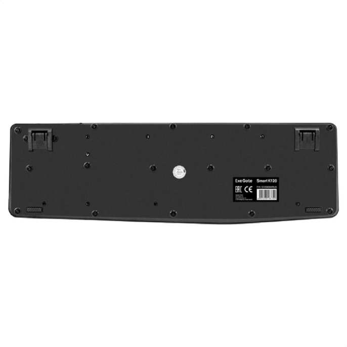 Exegate EX298364RUS Клавиатура ExeGate Smart K120 USB, полноразмерная, влагозащищенная, 104кл., Enter большой, длина кабеля 1,6м, черная, RTL