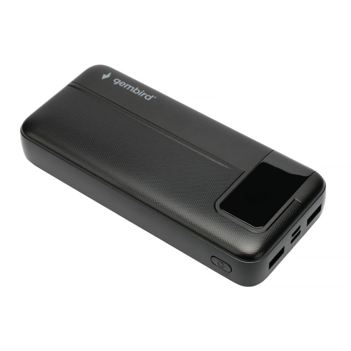 Gembird Портативный аккумулятор, 20000мАч, QC/PD, дисплей, черный GPB-20Q
