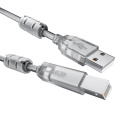 GCR Кабель PROF 0.75m USB 2.0, AM/BM, прозрачный, ферритовые кольца, 28/24 AWG, экран, армированный, морозостойкий, GCR-52421 GCR Кабель PROF 0.75m USB 2.0, AM/BM, прозрачный, ферритовые кольца, 28/24 AWG, экран, армированный, морозостойкий, GCR-52421