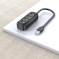 Концентратор Vention USB 2.0 на 4 порта Черный (VAS-J43-B015)