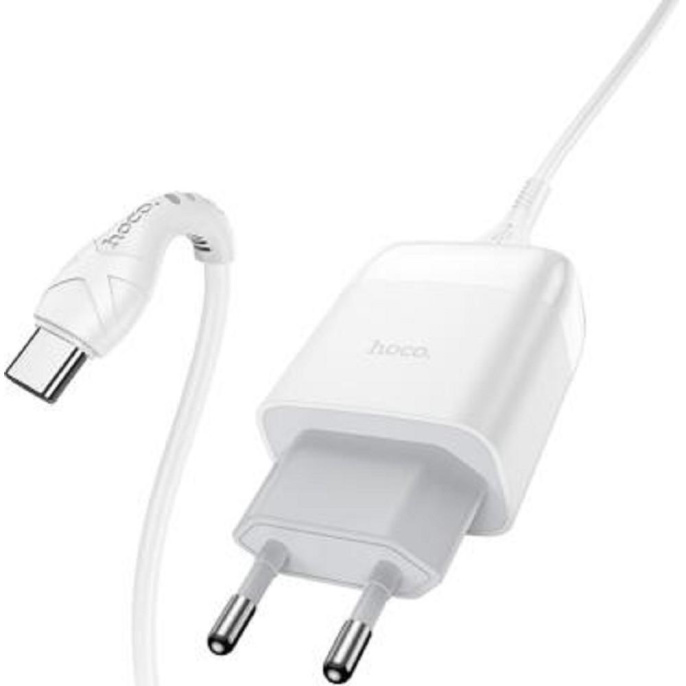 HOCO Зарядное устройство Hoco 18Вт, 3А, QC3.0, 1xUSB + кабель USB/Type-C, CS12A, белый, блистер (HC-03737)