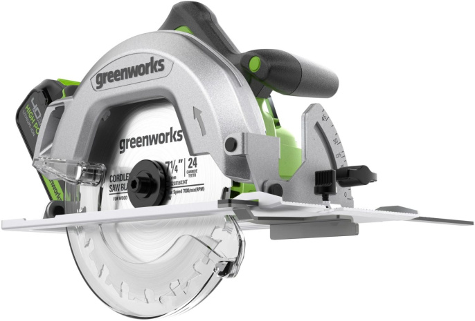 Циркулярная пила дисковая Greenworks GD24CS ручная D диска.:185мм 1500907CUB