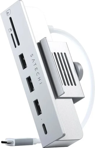 USB-C-концентратор Satechi Aluminum USB-C Clamp Hub для 24" iMac - Silver. Цвет: серебристый