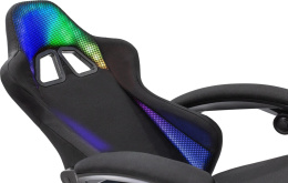 Кресло игровое KNIGHT Wolf RGB, ткань, до 120кг, шарнирные подлокотники,  черный