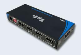 TNTV/TNT MMS-884VSH Разветвитель,, HDMI 2.0, 1 4 устройства, макс.10м. до входа у-ва+10м. до экрана толщ.жил шнура 26AWG ,, без шнуров, DC 5V, max data rate 18 гбит/с;max pixel clock 600 МГц;3D;HDCP2.2;макс.разр.до 3840x2160 60Hz 4:4:4