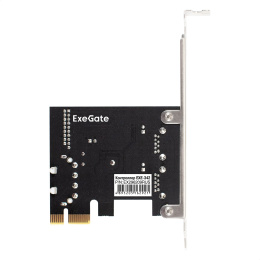 Контроллер ExeGate EXE-342 (PCI-E x1 v2.0, 2*USB3.0 ext.+ 1*19pin int. (внутренние коннекторы для подключения 2*USB3.0 портов на корпусе), разъем доп.питания, VIA Labs Chipset VL805) EX296209RUS