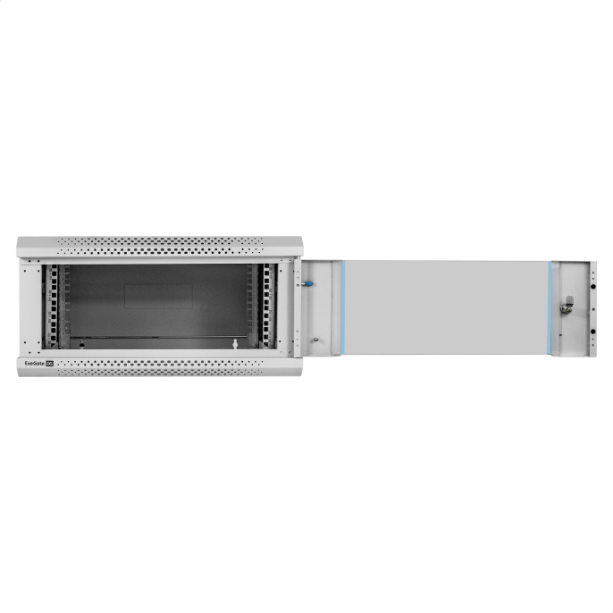 Шкаф телекоммуникационный 19" настенный 4U ExeGate EC-WM-4U.450.G.GREY 19”, 4U, 600x450x280mm ШхГхВ , передняя дверь закаленное стекло, съемные боковые панели, пыле- и влагозащита IP23, светло-серый RAL 7035 EX300251RUS