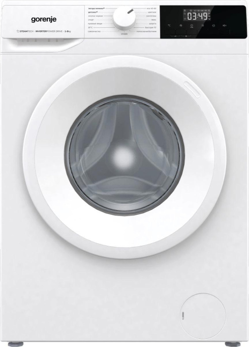 Стиральная машина Gorenje WNHPI84AS/R, с фронтальной загрузкой, 8кг, 1400об/мин, с паром, инверторная