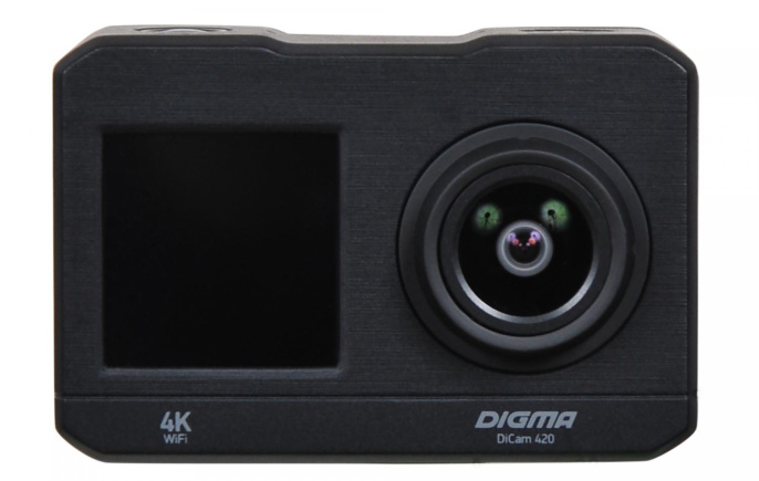 Экшн-камера DIGMA DiCam 420 4K, WiFi, черный [dc420]