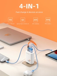 Сетевое зарядное устройство CABLETIME G150W (CT-GAN150-PW) 150 Вт, PD 3.1, GAN 3C1A, белый