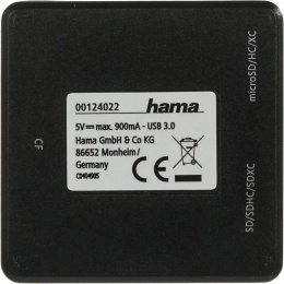 Картридер Hama Устройство чтения карт памяти USB3.0 Hama Multi H-124022 черный 00124022 305202