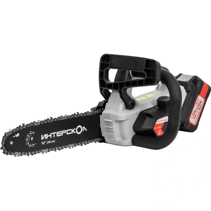 Бесщеточная аккумуляторная пила цепная Интерскол ПЦА-12/36В Li-ion, АПИ, картон, 2 аккумулятора, 2,0 Ач, ЗУ 824.2.2.70