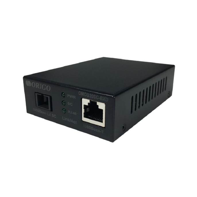 ORIGO OMCG20SC-BXD/A1A WDM медиаконвертер 1000Base-T/ 1000Base-LX SC , Tx: 1550 нм, Rx: 1310 нм, одномод,до 20 км