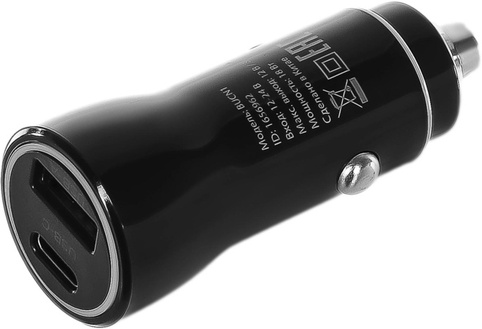 Автомобильное зарядное устройство Buro BUCN1, USB-A, USB-C, 18Вт, 3A, черный [bucn18p110bk]