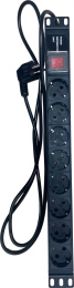 Блок распределения питания NTSS NTSS-PDU-DA2034, горизонт.размещ., SchukoХ8, Тип вход. тока 16A, 1.8м