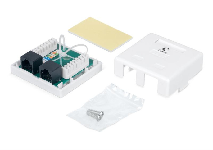 Компьютерная розетка RJ-45 Cabeus WS-8P8C-Cat.6-2 двойная