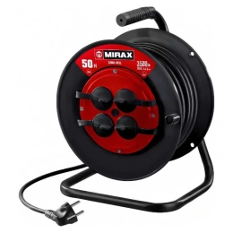 Силовой удлинитель на катушке MIRAX пвс 3x2.5 50м 3500вт 55051-50