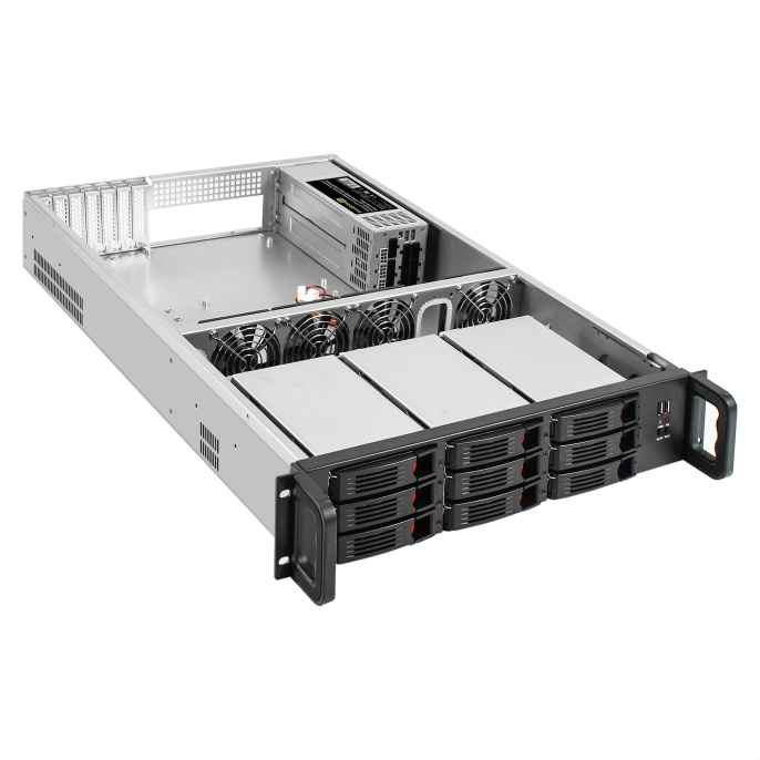 Серверная платформа ExeGate Pro 2U650-HS09 <RM 19", высота 2U, глубина 650, Redundant БП 2x550W, 9xHotSwap, 2*USB> EX294279RUS