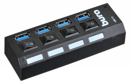 Хаб разветвитель Buro BU-HUB4-U3.0-L, черный