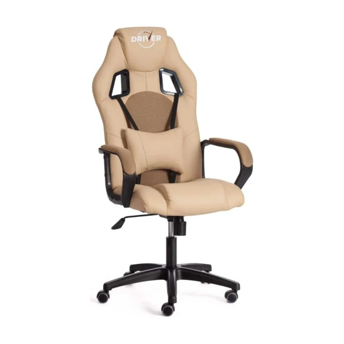 Кресло Tetchair driver 22 кожзаменитель/ткань, бежевый/бронза 36-34/tw-21 19295